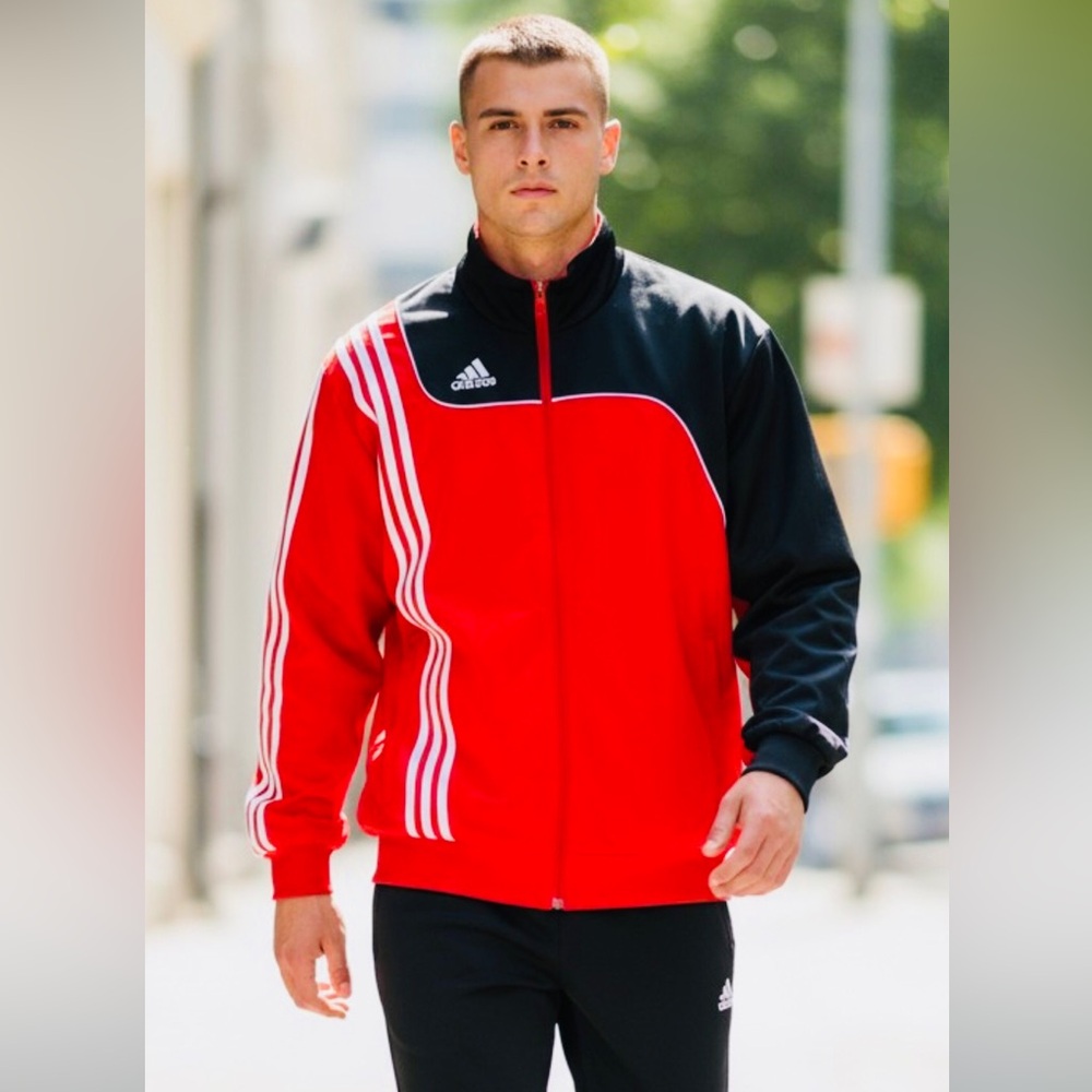 Men’s Adidas Red and Black Track Jacket